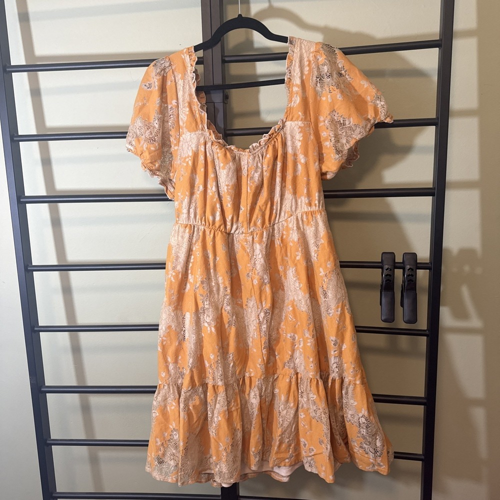 Torrid Mini Two Tone Lace Tiered Babydoll Dress Women's Size XL With Pockets! - Picture 8 of 11